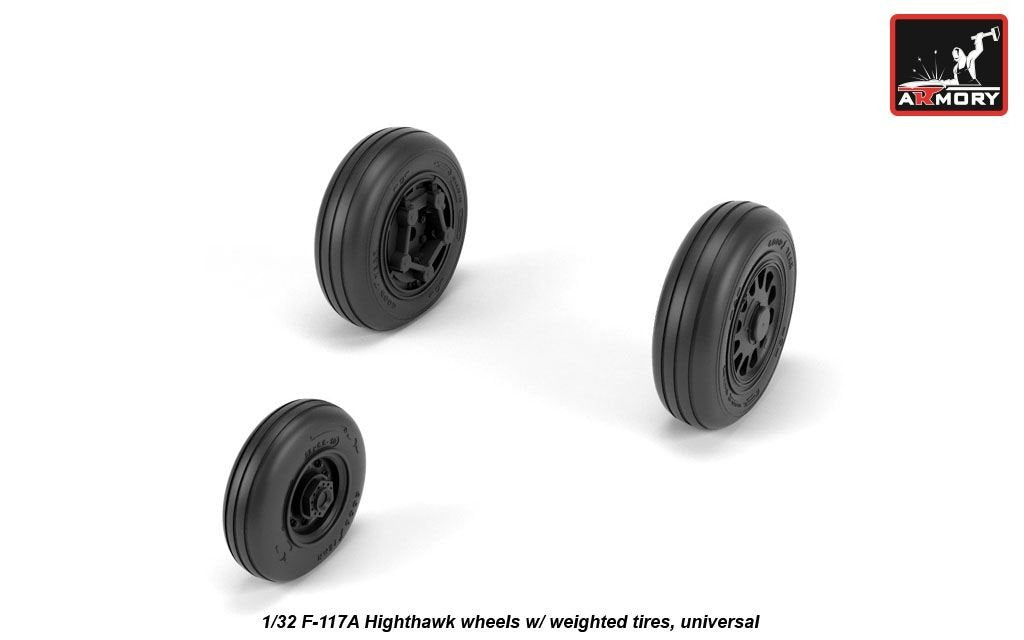 Roues Armory Models AW32305 F-117A Nighthawk avec pneus lestés 1/32 – immagine 3