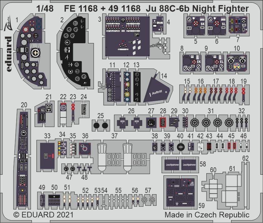 Intérieur du chasseur de nuit Ju 88C-6b d&amp;#39;Eduard 491168 (ICM 1/48)