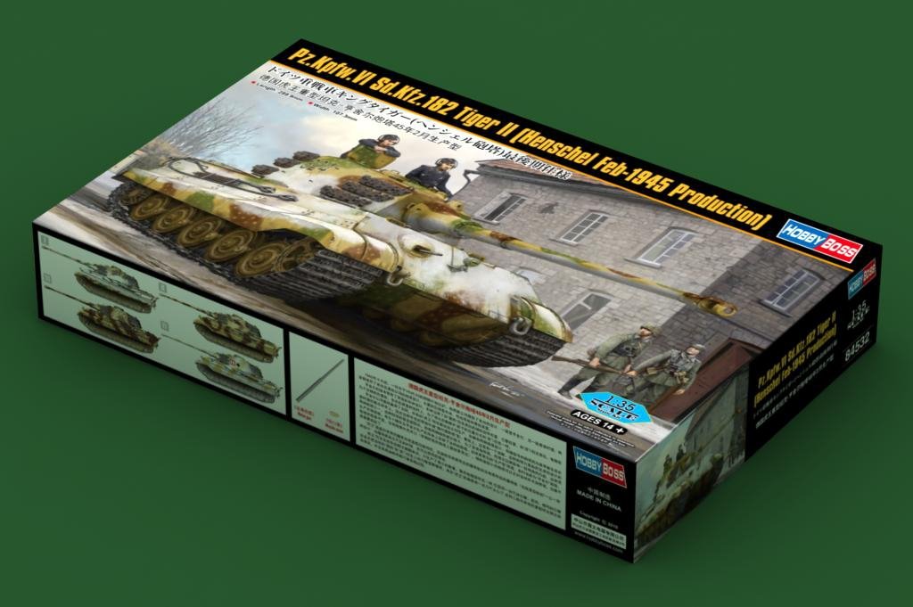 Hobby Boss 84532 Pz.Kpfw.VI Sd.Kfz.182 Tiger II (Henschel Feb-1945 Production) 1/35 – zdjęcie 2