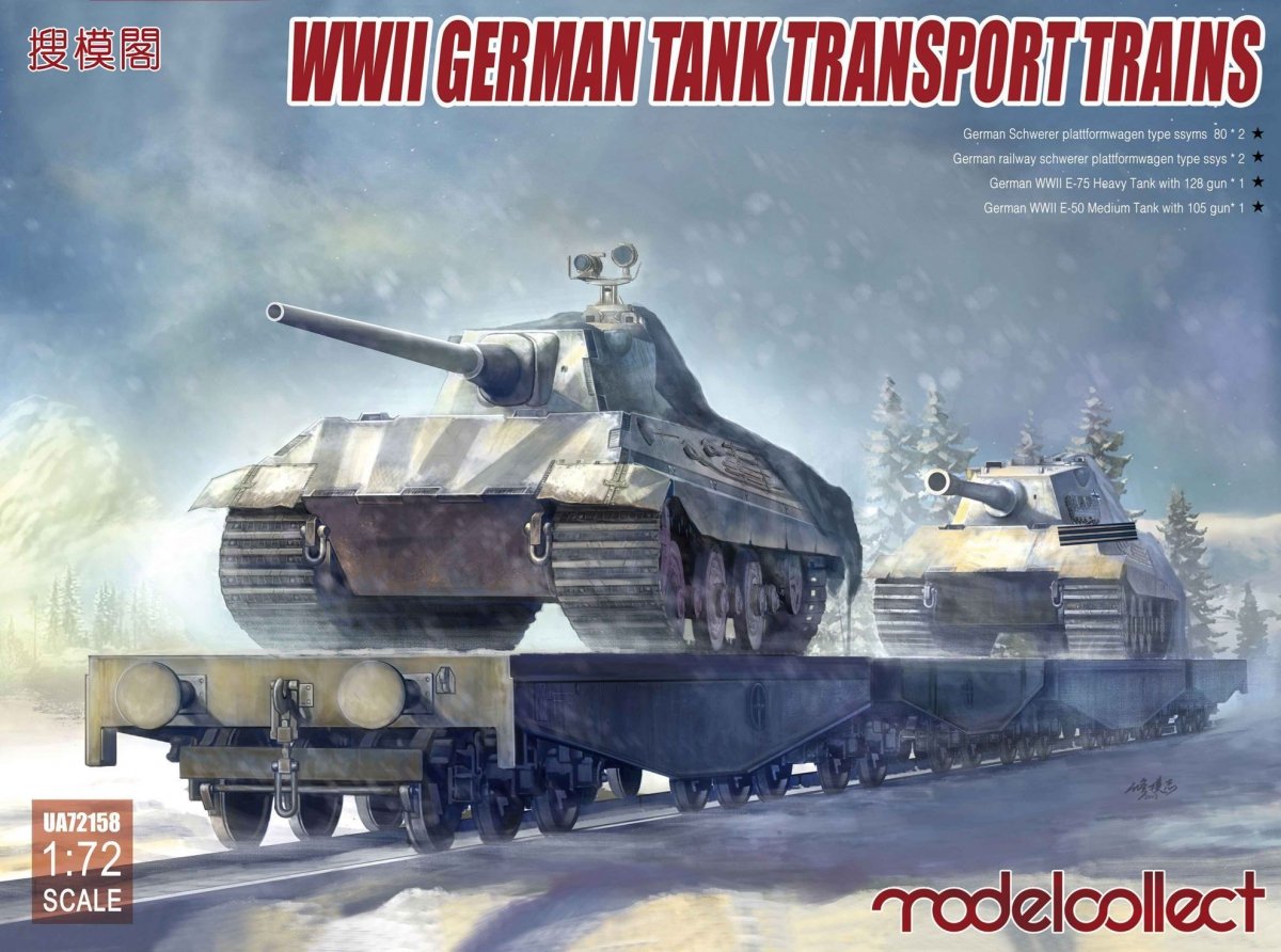 Modelcollect UA72158 Trains de transport de chars allemands de la Seconde Guerre mondiale 1/72