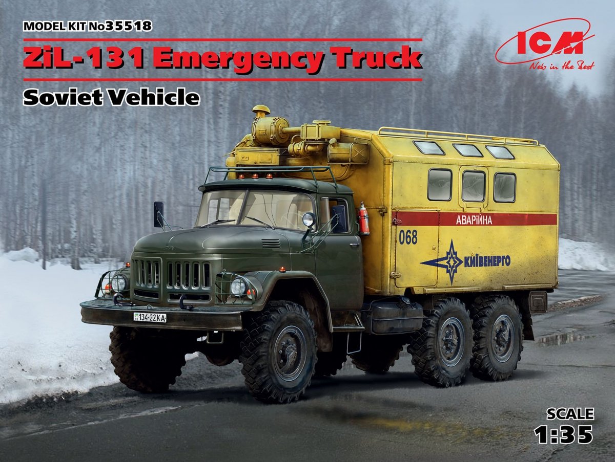 Camion d'urgence ZiL-131 ICM 35518, véhicule soviétique, échelle 1/35 
