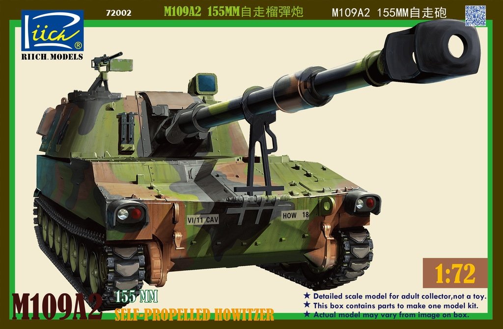 Maquette Rich Models RT72002 M109A2 Paladin Obusier automoteur 1/72