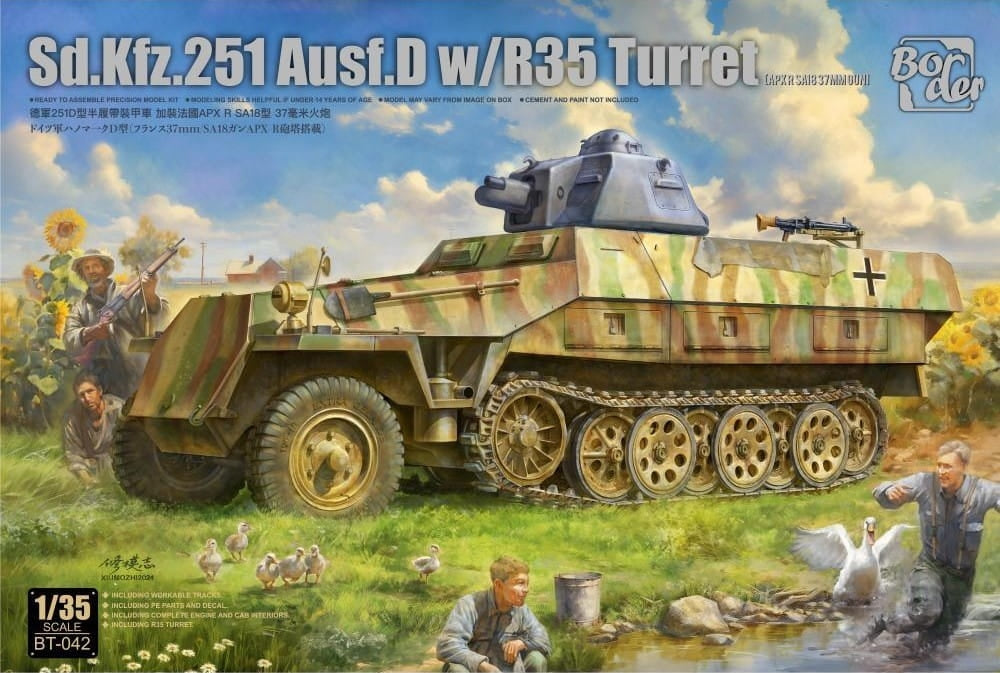 Modèle Border BT-042 Sd.Kfz.251 Ausf.D avec tourelle R35 1/35