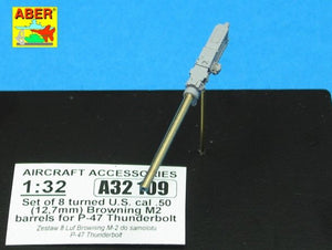 Aber A32109 Ensemble de 8 canons tournés de calibre .50 (12,7 mm) US Browning M2 pour P-47 Thunderbolt (1/32) – Bild 4