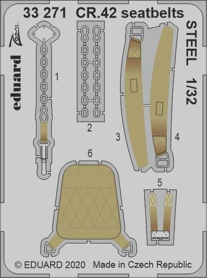 Ceintures de sécurité Eduard 33271 CR.42 en acier ICM 1/32