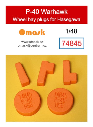 Omask 74845 Bouchons de puits de train d&amp;#39;atterrissage pour P-40 Warhawk (pour Hasegawa) 1/48