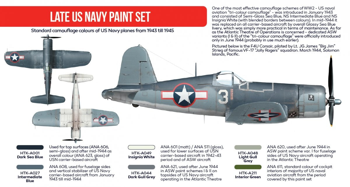 Hataka HTK-AS05.2 Late US Navy paint set 6x17ml – zdjęcie 3