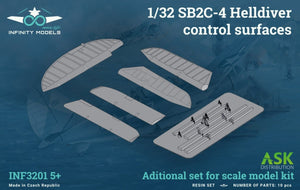Surfaces de contrôle du SB2C-4 Helldiver d&amp;#39;Infinity Models INF3201-05+ 1/32