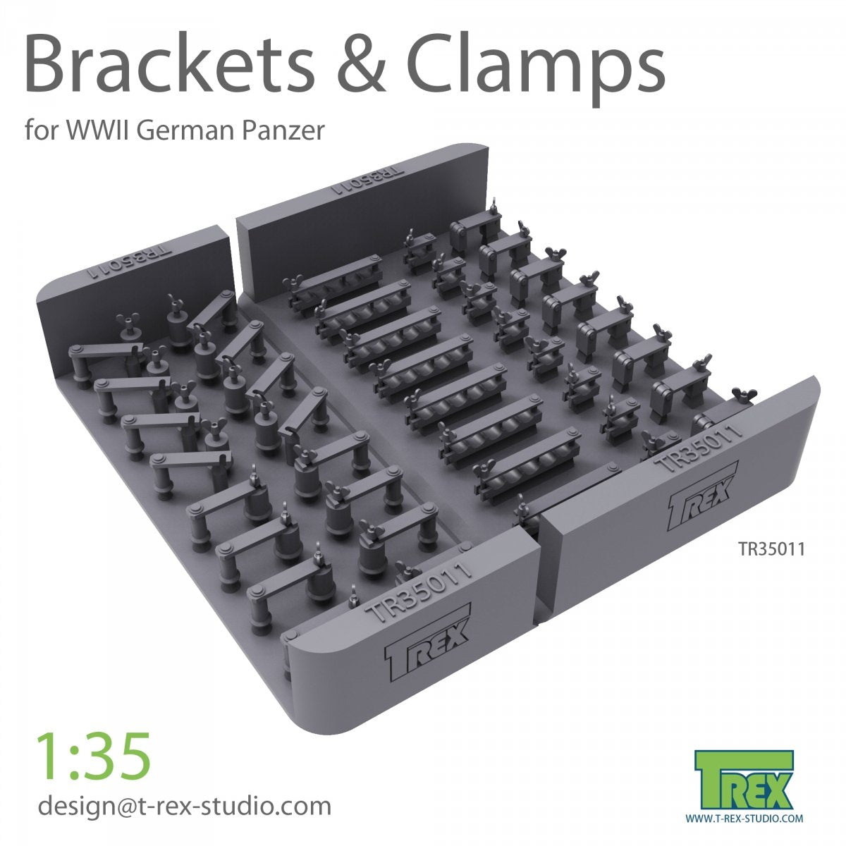 Supports et fixations T-Rex Studio TR35011 pour ensemble de chars allemands Panzer au 1/35