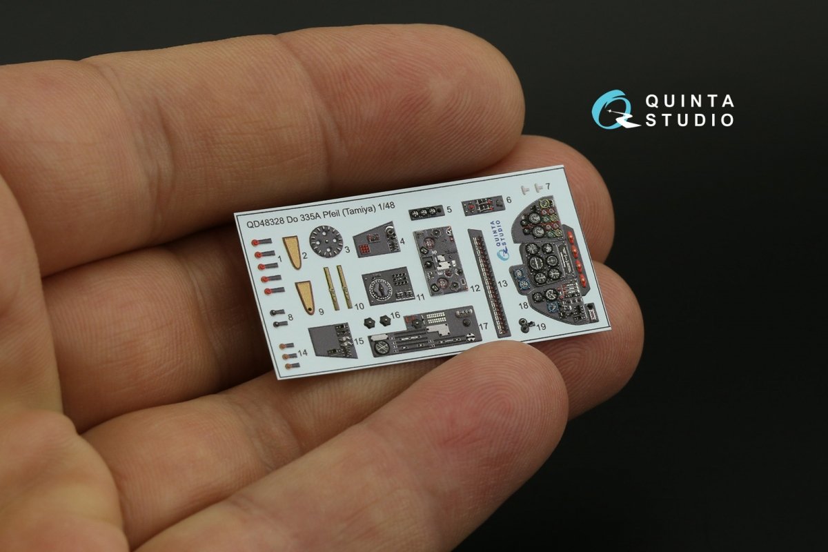 Intérieur imprimé en 3D et coloré sur papier décalcomanie Quinta Studio QD48328 Do 335A Pfeil (Tamiya) 1/48 – Bild 3