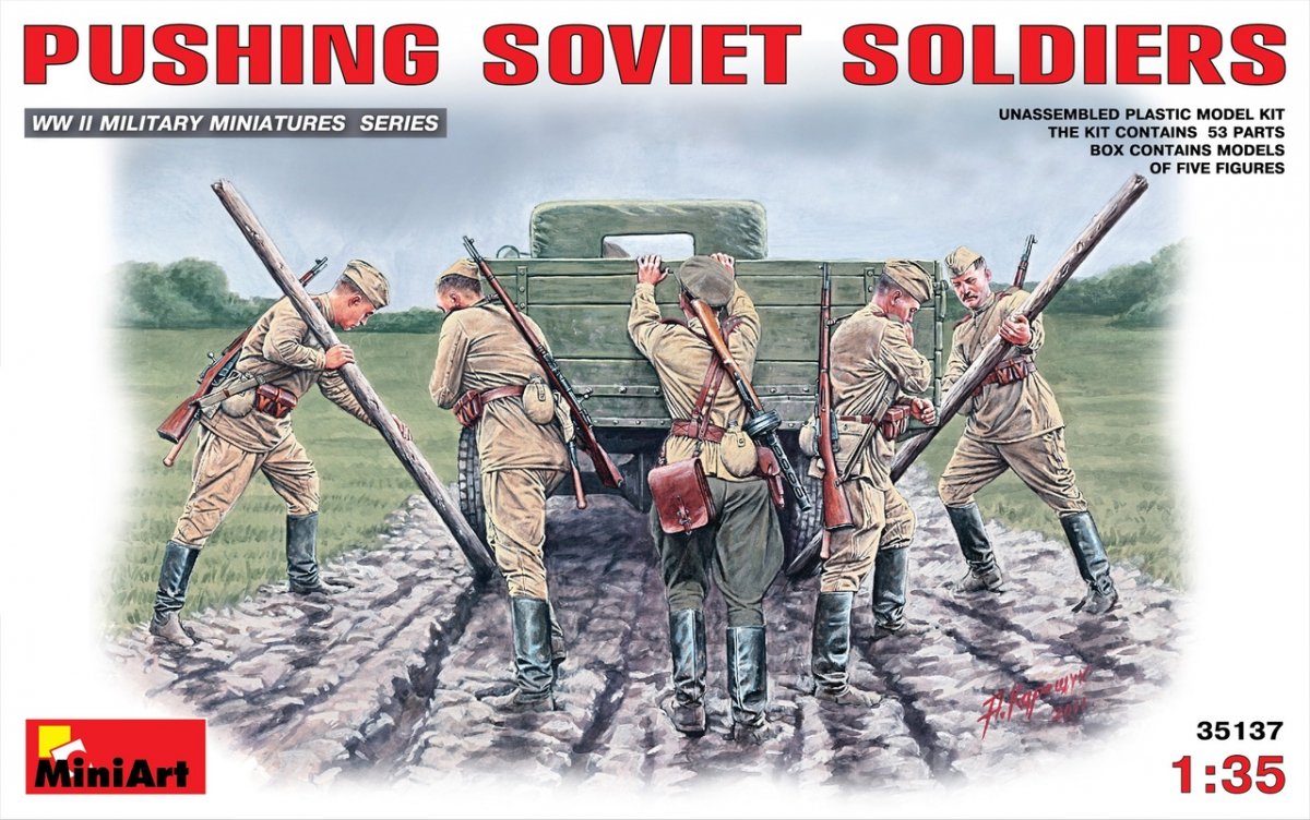 MiniArt 35137 Poussant les soldats soviétiques (1939-1945) (1/35)