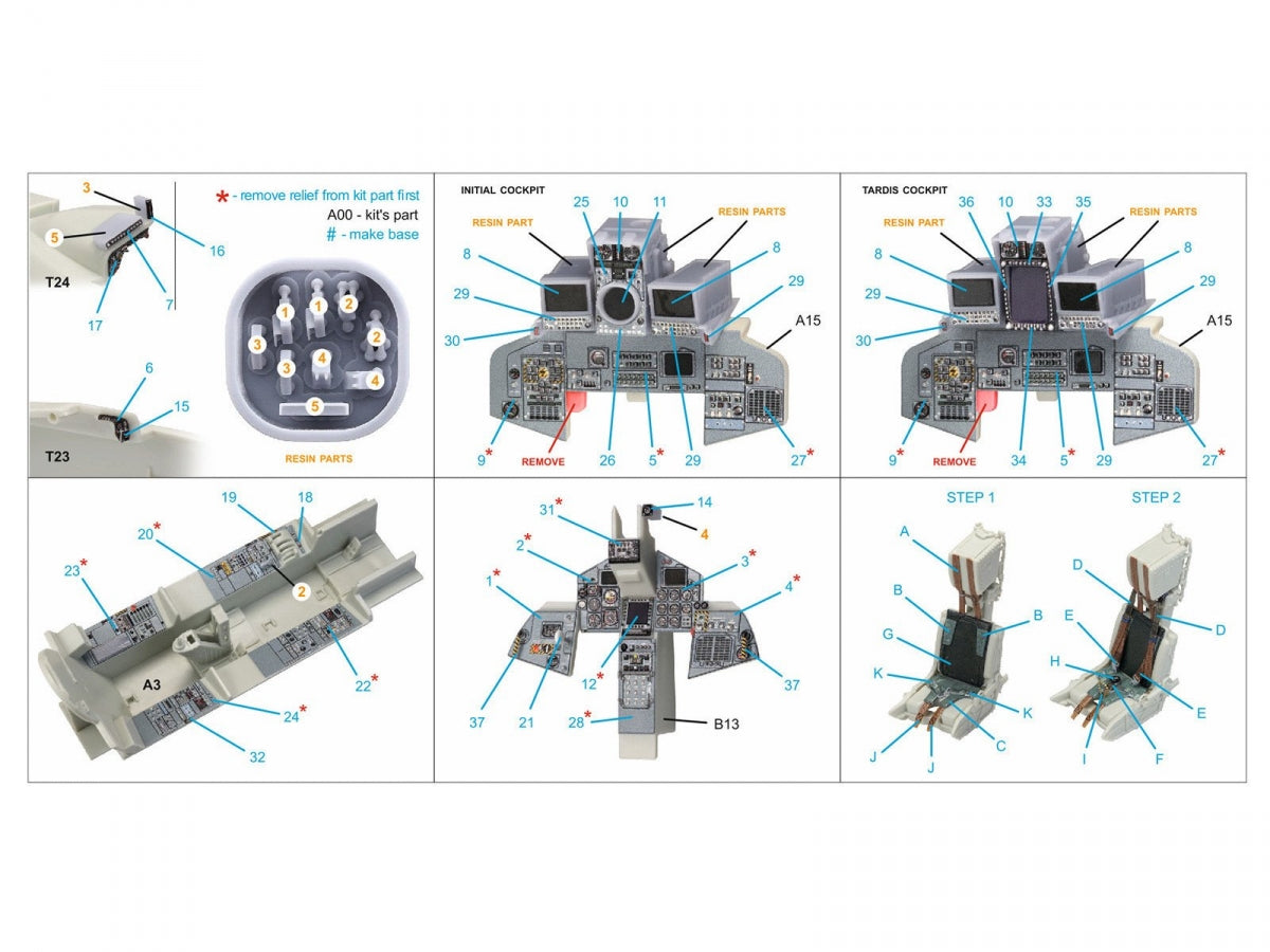 Intérieur imprimé en 3D et coloré sur papier décalcomanie (Revell) de Quinta Studio QD+48263 Tornado GR.4 (avec pièces en résine imprimées en 3D) 1/48 – Bild 2