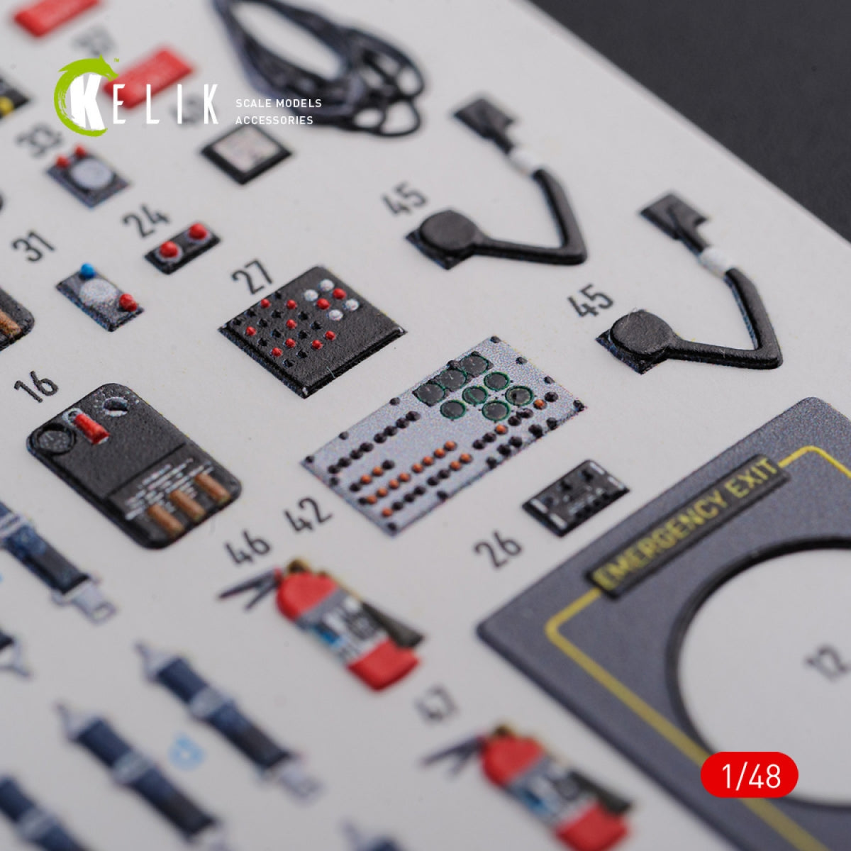 KELIK K48093 CH-47F stickers 3D intérieur pour kit Italeri 1/48 – immagine 8