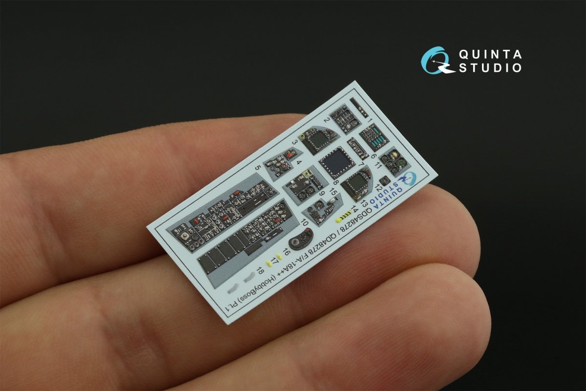 Intérieur imprimé en 3D et coloré sur papier décalcomanie Quinta Studio QDS-48278 F/A-18A++ (HobbyBoss) (Petite version) 1/48 – Bild 6