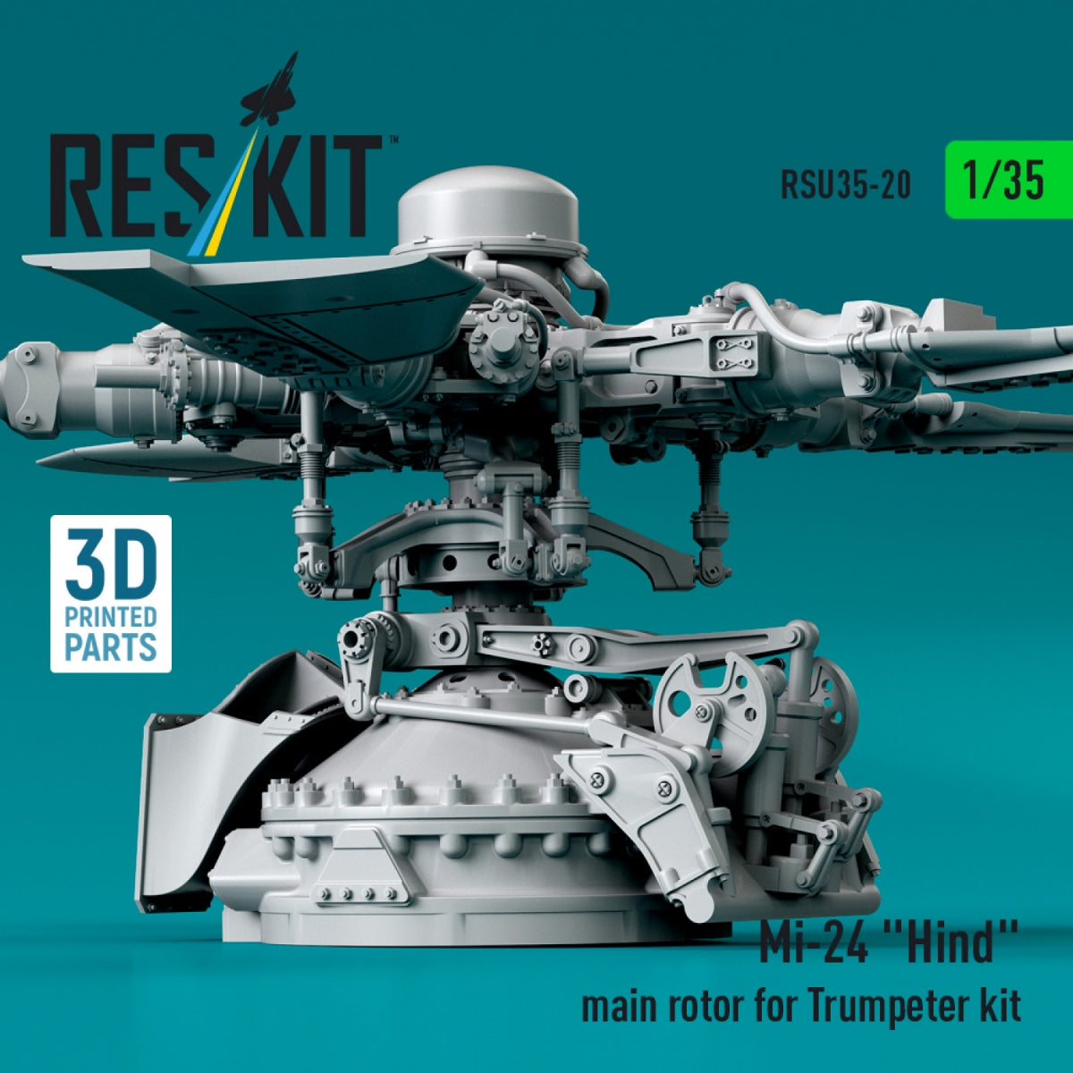 RESKIT RSU35-0020 Rotor principal Mi-24 « Hind » pour maquette Trumpeter (impression 3D) 1/35 – Bild 5