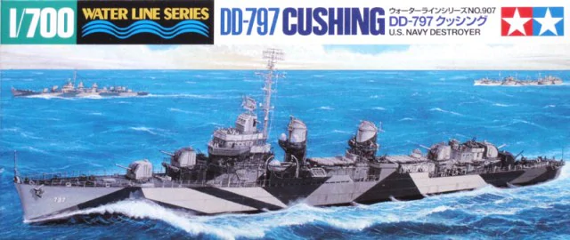 Tamiya 31907 Destroyer DD-797 Cushing de l&amp;#39;US Navy, échelle 1/700
