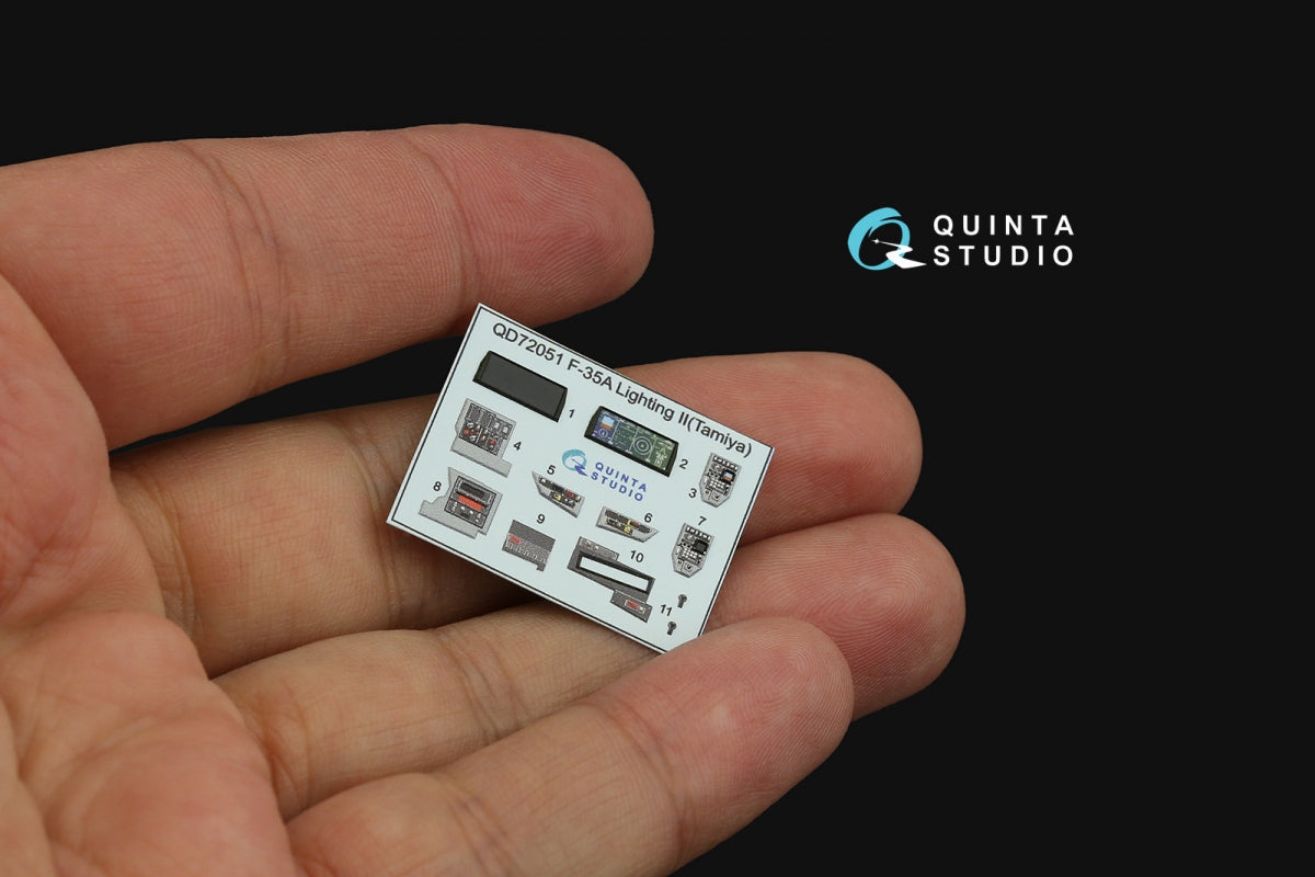 Intérieur imprimé en 3D et coloré sur papier décalcomanie Quinta Studio QD72051 F-35A Lighting II (Tamiya) 1/72 – immagine 11