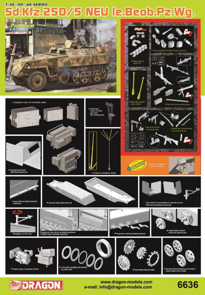 Dragon 6636 Sd.Kfz. 250/5 NEU le Beob.Pz.Selon 1/35