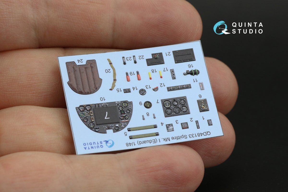Intérieur imprimé en 3D et coloré sur papier décalcomanie (Eduard) Quinta Studio QD48133 Spitfire Mk.I 1/48 – Bild 10
