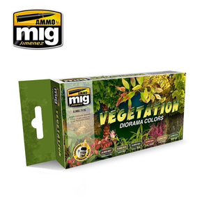 AMMO de Mig Jimenez 7176 VÉGÉTATION DIORAMA COLORS 6x17ml