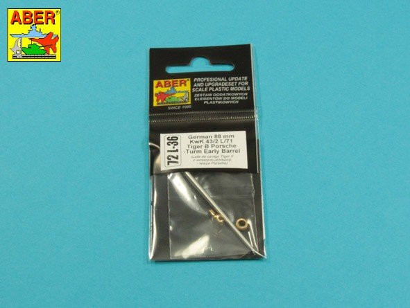 Aber 72L-36 8,8 cm KwK 43L/71 lufa do czołgu Tiger II wczesna do wieży Porsche/8,8 cm KwK 43 L/71 German tank barrel for Tiger II early Porsche turm 1/72 – zdjęcie 3