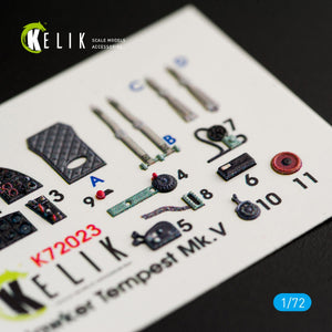 KELIK K72023 HAWKER TEMPEST MK.V DÉCALCOMANIES 3D INTÉRIEURES POUR KIT AIRFIX 1/72 – image 3