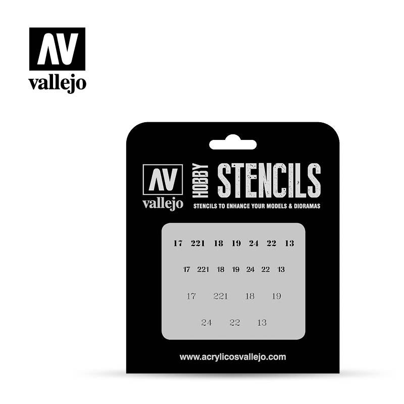 Pochoir Vallejo ST-AFV003 Numéros soviétiques Seconde Guerre mondiale 1/35