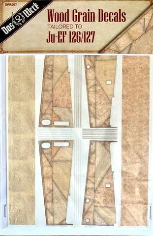 Décalcomanies à grain de bois Das Werk DWA007 adaptées au Ju-EF 126/127 au 1/32