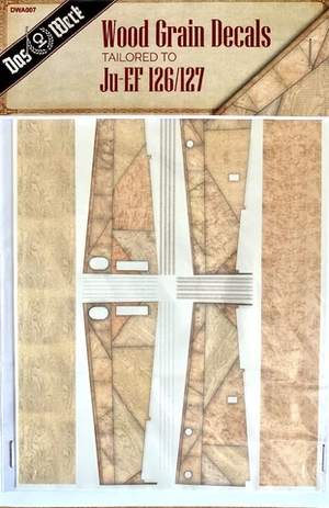Décalcomanies à grain de bois Das Werk DWA007 adaptées au Ju-EF 126/127 au 1/32