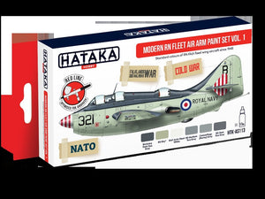 Coffret de peinture Hataka HTK-AS113 Modern RN Fleet Air Arm, volume 1, 6 x 17 ml