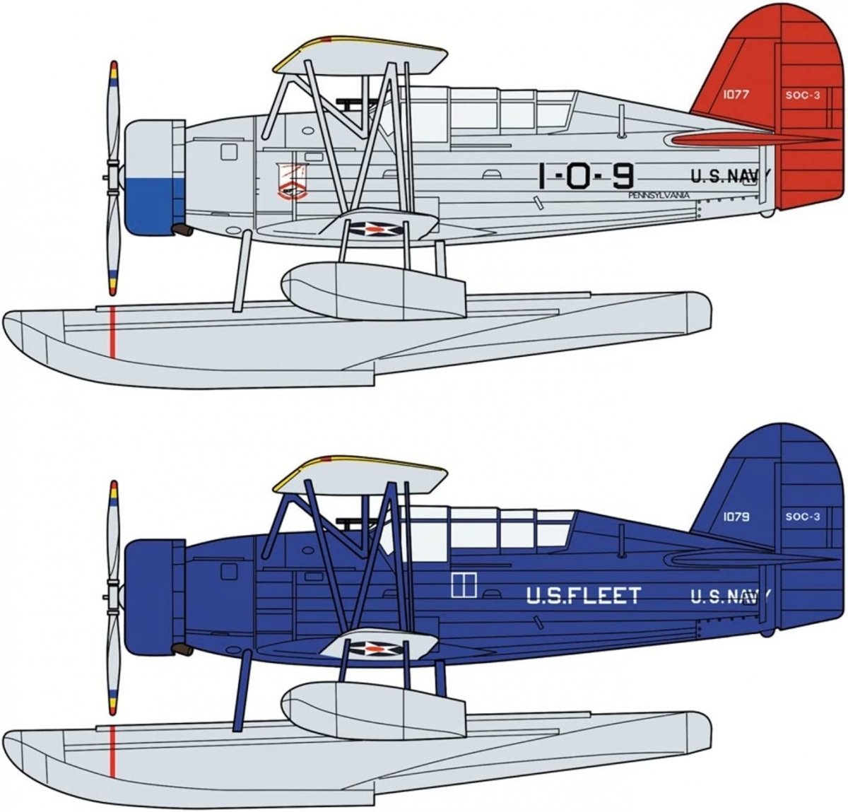 Hasegawa 02394 SOC-3 Seagull Seaplane Cuirassé USS Pennsylvania 1/72  – immagine 3