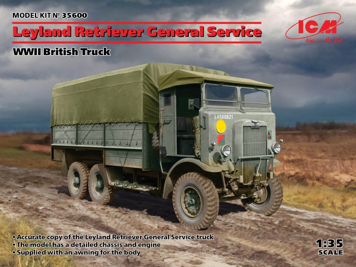 ICM 35600 Leyland Retriever Camion britannique de service général de la Seconde Guerre mondiale, échelle 1/35