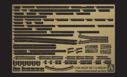 Aoshima 00815 JMSDF Navire de défense japonais DD-115 AKIZUKI Pièces photogravées 1/700