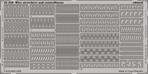 Eduard 32230 Tendeurs de câbles et guignols de commande 1/32