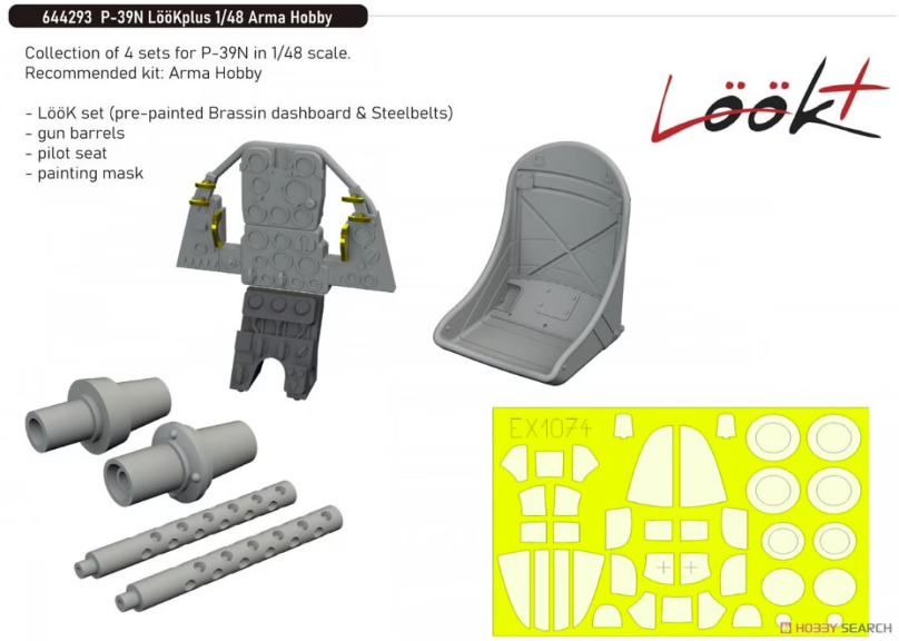 Kit de détails Eduard 644293 P-39N LooKplus pour Arma Hobby 1/48 – image 2
