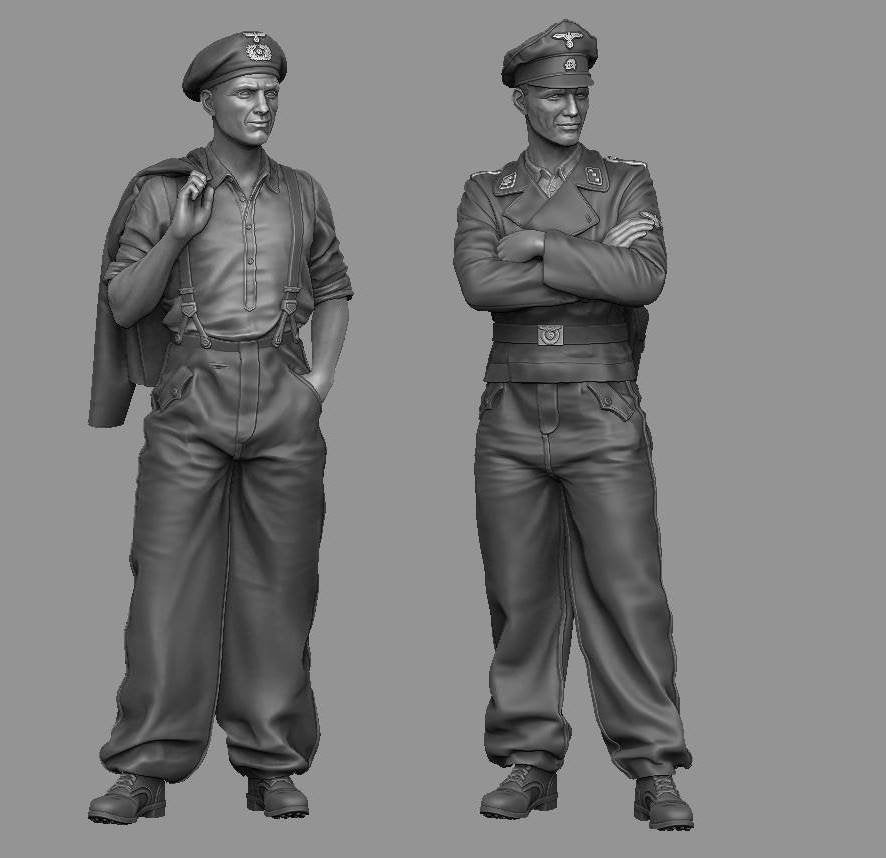 Panzer Art FI35-143 Ensemble d&amp;#39;officiers de chars Waffen-SS au 1/35
