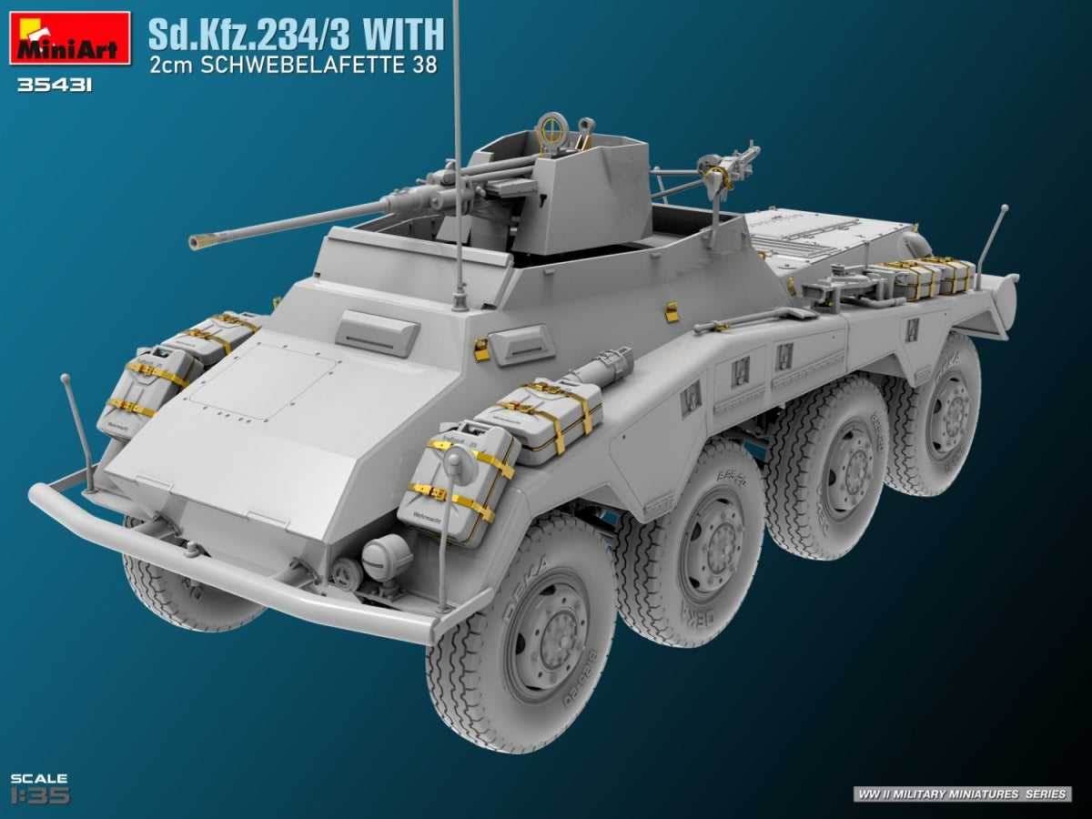 MiniArt 35431 Sd.Kfz.234/3 Avec 2cm Schwebelafette 38 1/35 – immagine 11