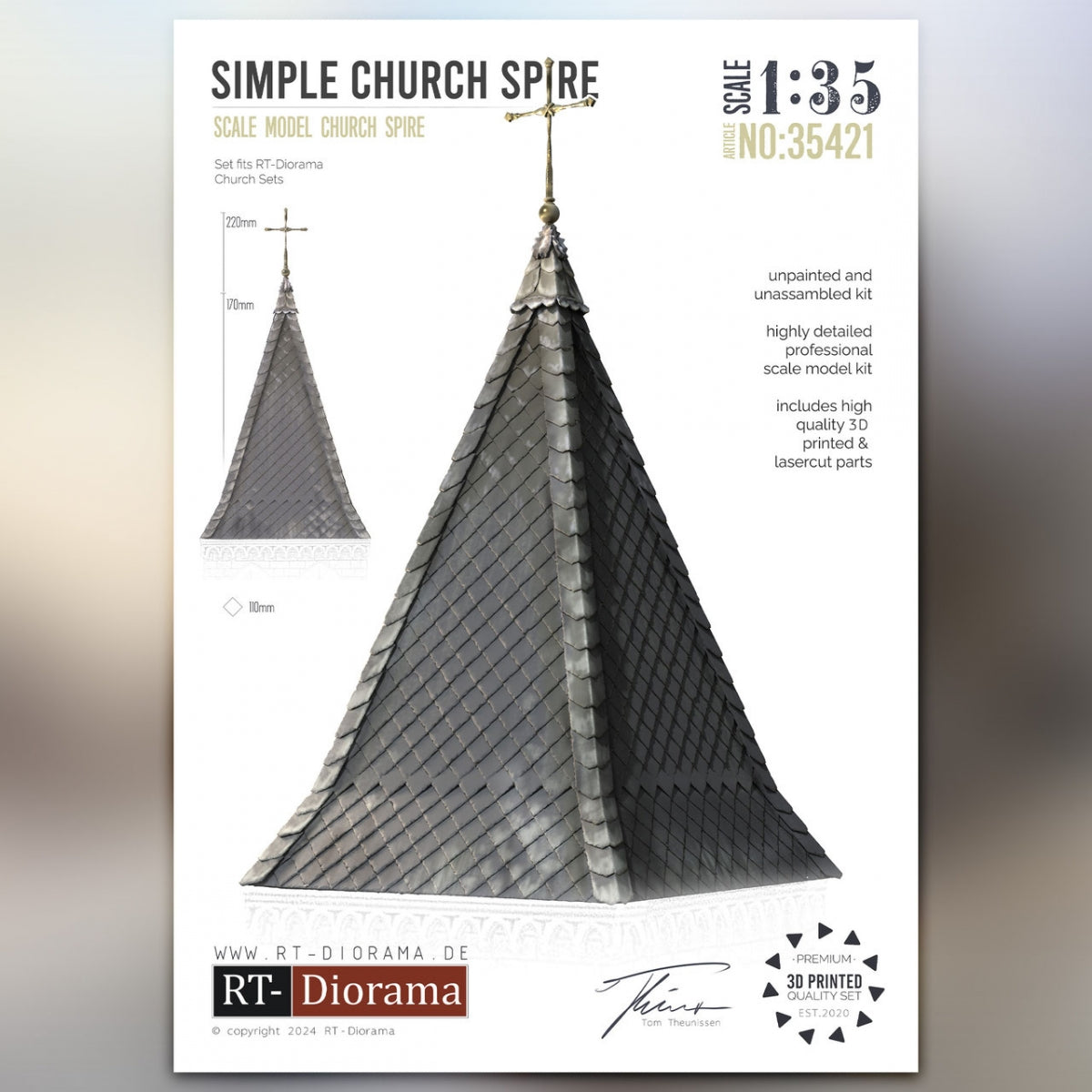 RT-Diorama 35421 Clocher d&amp;#39;église simple 1/35