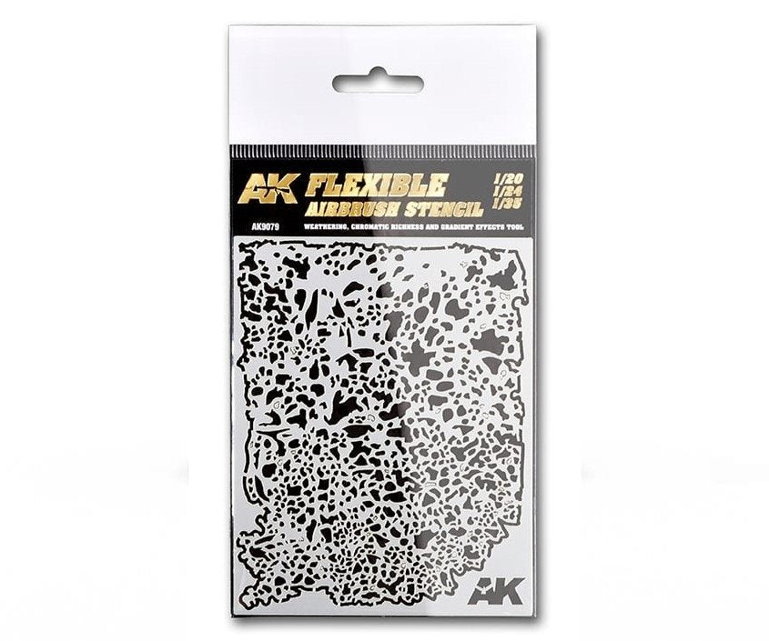 Pochoir flexible pour aérographe AK Interactive AK9079 1/20 – 1/24 – 1/35