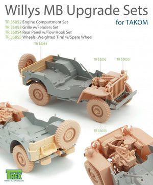 Roues T-Rex Studio TR35055 Willys MB (pneu lesté) avec roue de secours 1/35 – immagine 2