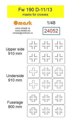Omask 24052 Fw 190 D-11/13 masks for crosses 1/48