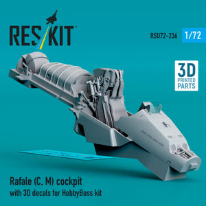 RESKIT RSU72-236 Cockpit Rafale (C, M) avec décalcomanies 3D pour maquette HobbyBoss (impression 3D) au 1/72 – immagine 2