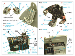 Intérieur coloré imprimé en 3D sur papier décalcomanie pour F8F-2 Bearcat (Trumpeter) Quinta Studio QD32184, échelle 1/32 – image 2