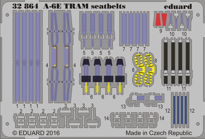 Eduard 32864 A-6E TRAM seatbelts TRUMPETER 1/32