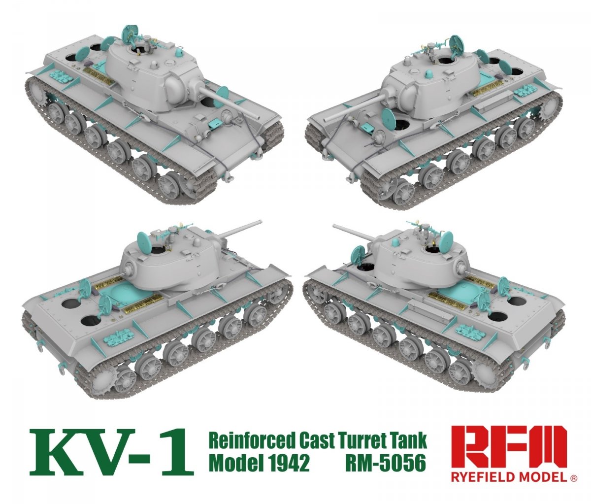Maquette Rye Field 5056 KV-1 Char à tourelle moulée renforcée Modèle 1942 1/35 – immagine 4