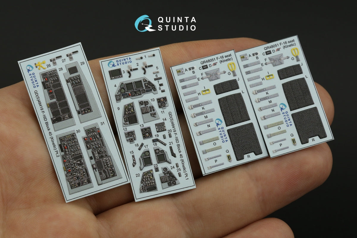 Intérieur imprimé en 3D et coloré pour le F-16D Block 40 de Quinta Studio (outil Kinetic 2022), échelle 1/48 – image 4