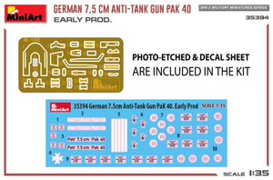 MiniArt 35394 Canon antichar allemand PAK 40 de 7,5 cm. Première version, échelle 1/35 – imagen 2