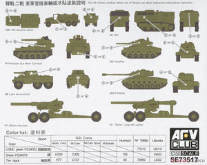 AFV Club SE73517 Coffret de véhicules de débarquement américains de la guerre de Corée et de la Seconde Guerre mondiale, échelle 1/350  – immagine 2