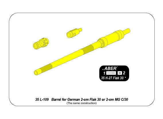 Canon de canon allemand Aber 35L-109 de 2 cm pour Flak 30 ou MG C/30 (1/35) – image 12