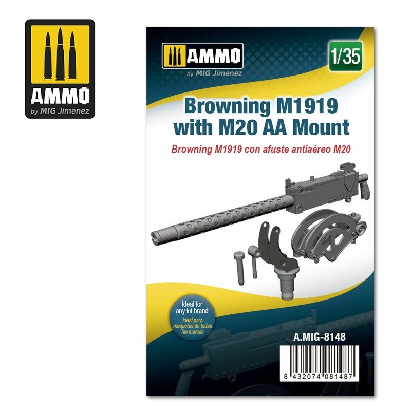 Munitions pour Mig 8148 Browning M1919 avec affût AA M20 au 1/35